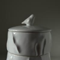 Рамекин с крышкой с птичкой ручной работы купить в интернет-магазине Антикварня