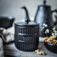 Сахарница с крышкой и надписью Сахар, черная купить в интернет-магазине Антикварня