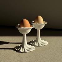 Подставка для яйца на высокой ножке Белый Жемчуг  купить в интернет-магазине Антикварня