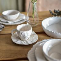 Сервиз чайный Белый жемчуг с мятыми чашками, 6 персон, 14 предметов купить в интернет-магазине Антикварня