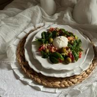 Столовый сервиз с тарелками Жемчуг 2, подсвечниками и аксессуарами, 26 предметов купить в интернет-магазине Антикварня