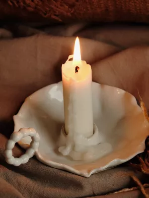 Подсвечник с ручкой "Белый Жемчуг"