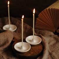 Подсвечник для тонкой церковной свечи Белый Жемчуг купить в интернет-магазине Антикварня