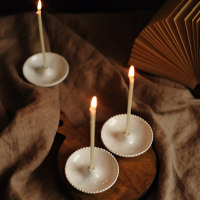 Подсвечник для тонкой церковной свечи Белый Жемчуг купить в интернет-магазине Антикварня